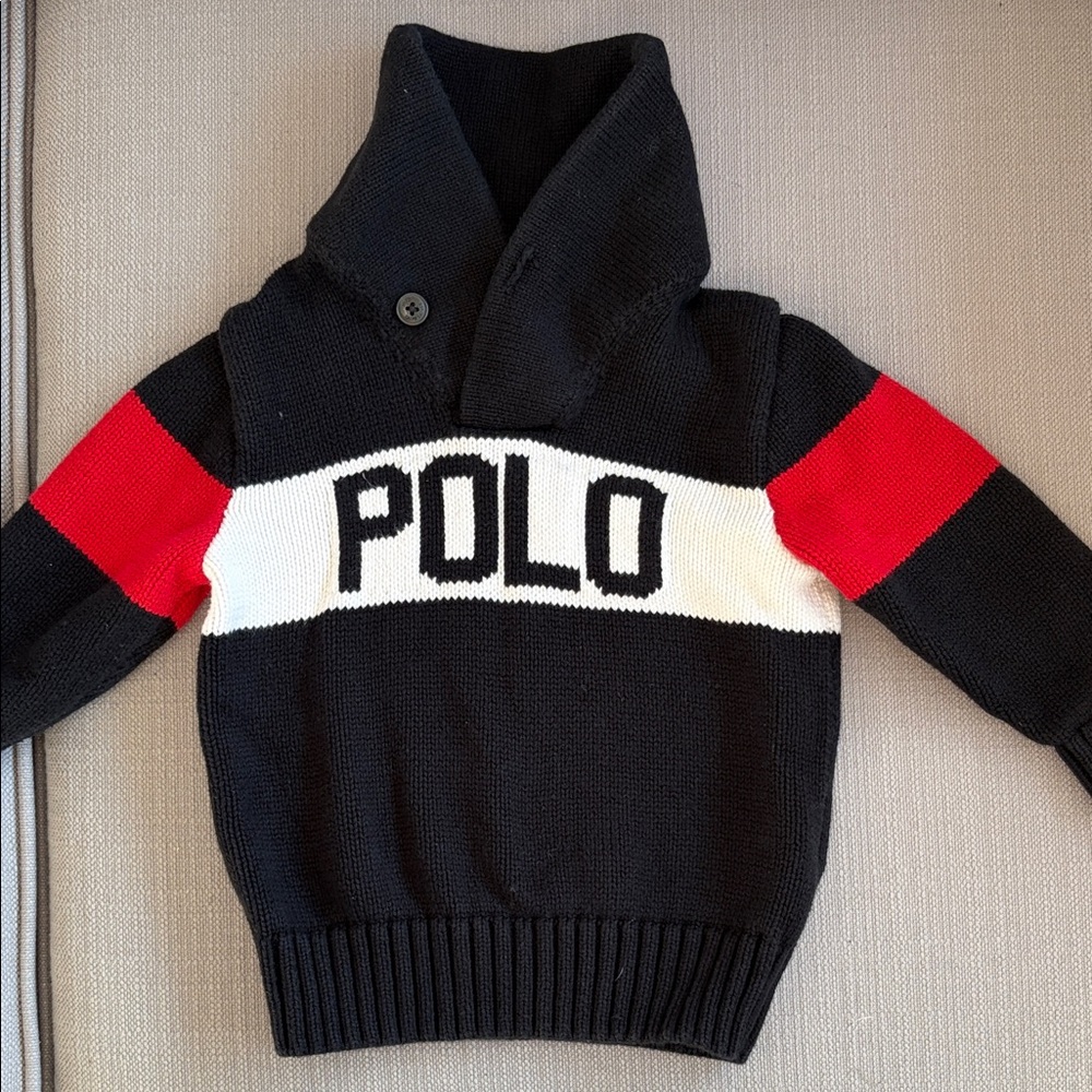Polo by Ralph Lauren Kids Black, Red, and White Sweater